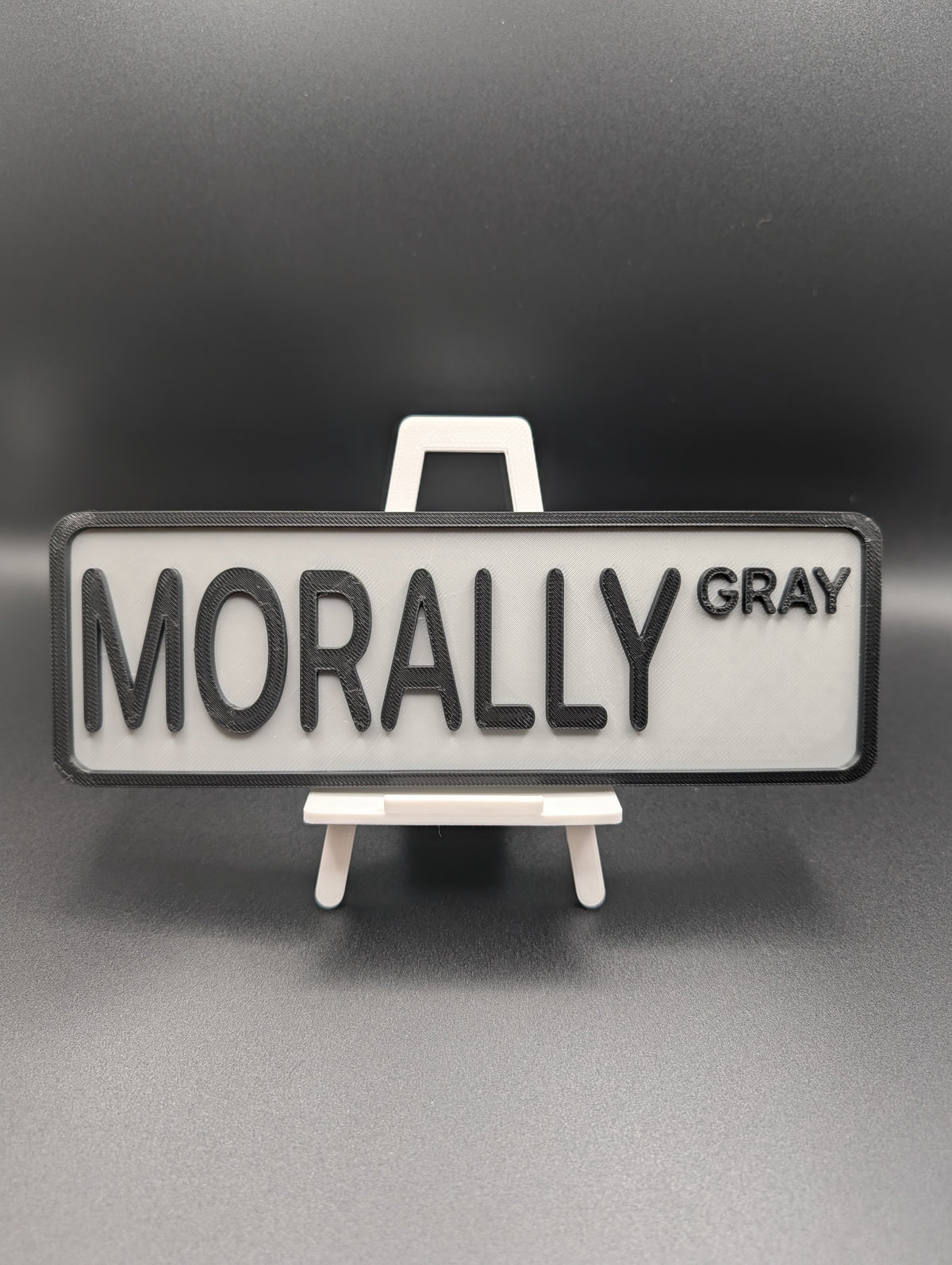 Morally Gray Street Sign Shelf Decor