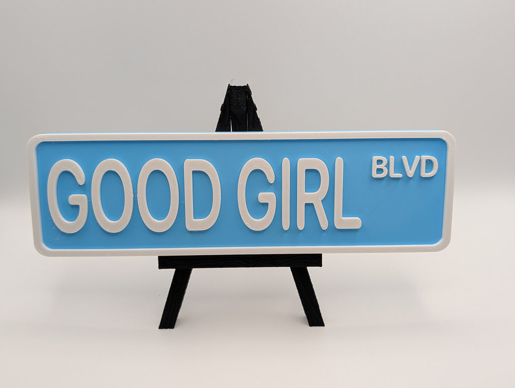 Good Girl Street Sign Shelf Decor