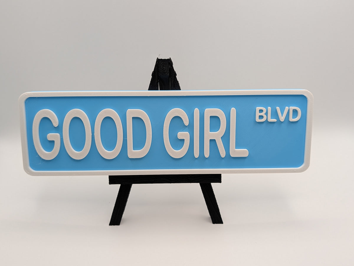 Good Girl Street Sign Shelf Decor