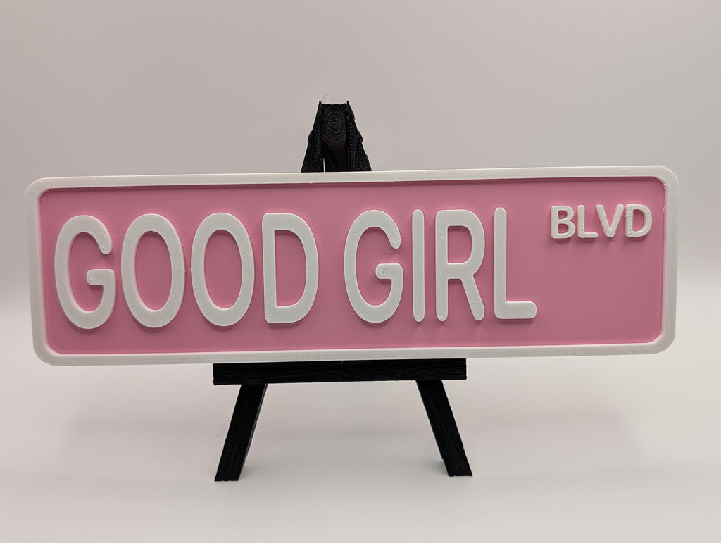 Good Girl Street Sign Shelf Decor