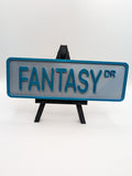 Grey & Sapphire Fantasy Street Sign