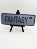 Grey & Nebula Purple Fantasy Street Sign