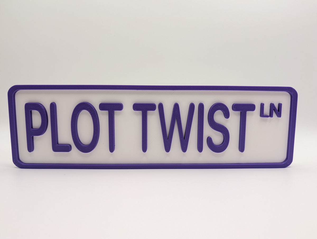 Plot Twist Street Sign Shelf Decor