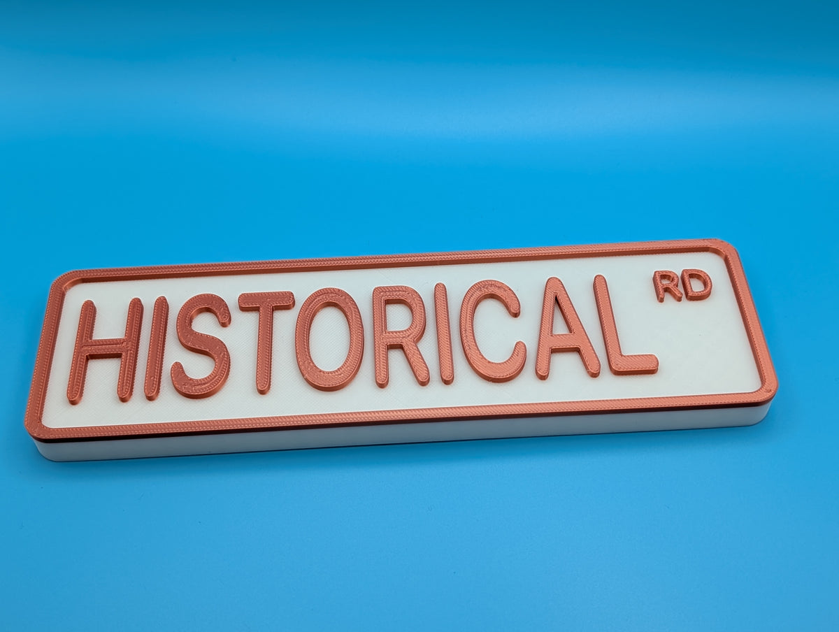 Historical Street Sign Shelf Decor